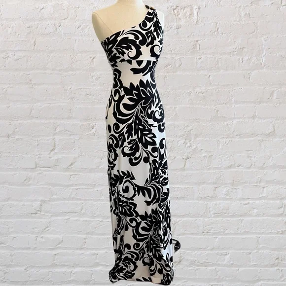 chinese dress ladies Isis Black Long Backless Cupro Jacquard Dress main image 1